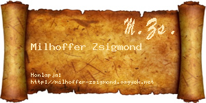 Milhoffer Zsigmond névjegykártya