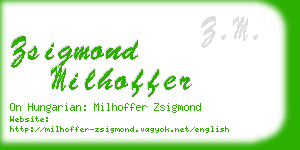 zsigmond milhoffer business card